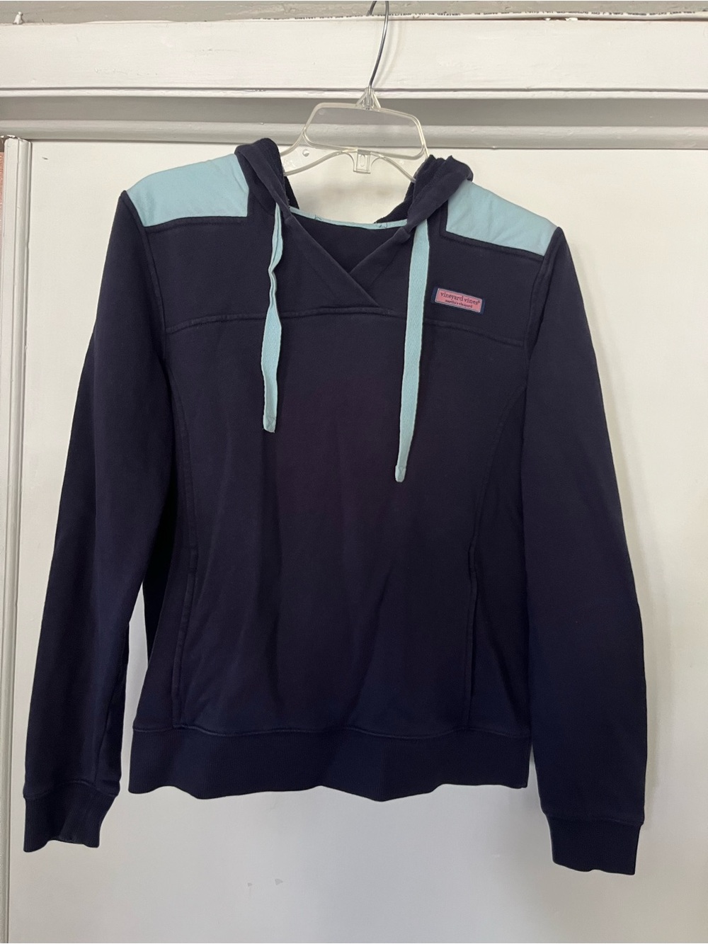 Vineyard Vines Navy Hoodie with Light Blue Accents